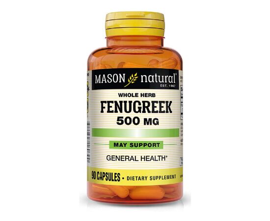 Травы Mason Natural Пажитник 500мг, Fenugreek, 90 капсул (MAV-16030)