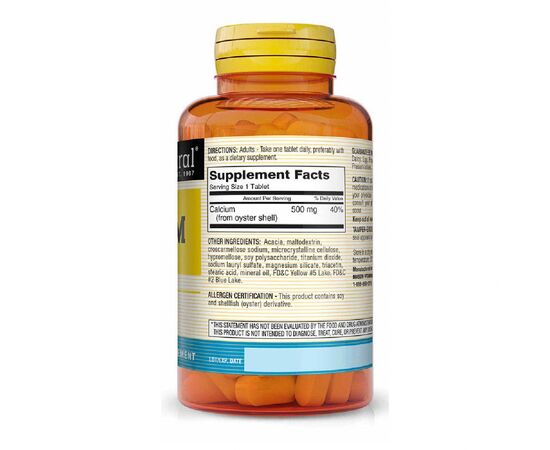 Мінерали Mason Natural Кальцій з мушлі устриці 500 мг, Calcium 500 mg Oyster Shell, (MAV09151), зображення 2 Мінерали Mason Natural Кальцій з мушлі устриці 500 мг, Calcium 500 mg Oyster Shell, (MAV09151), зображення 2