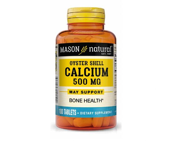 Минералы Mason Natural Кальций из ракушки устрицы 500 мг, Calcium 500 mg Oyster She (MAV09151)