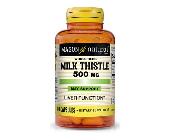 Трави Mason Natural Розторопша 500мг, Milk Thistle, 60 капсул (MAV-11505)