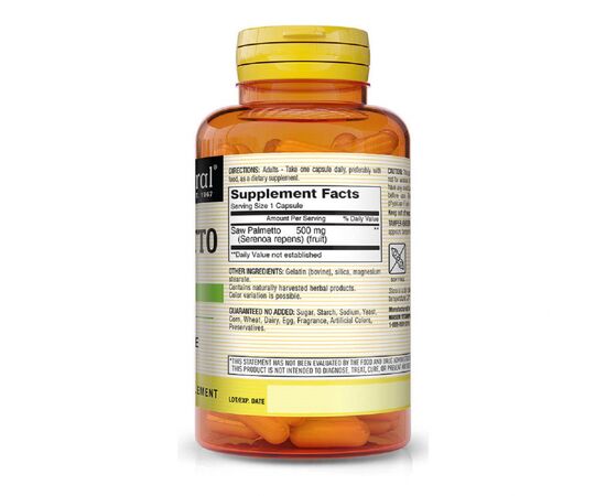 Травы Mason Natural Со Пальметто 500 мг, Здоровье Простаты, Saw Palmetto, 90 ка (MAV11519), изображение 2 Травы Mason Natural Со Пальметто 500 мг, Здоровье Простаты, Saw Palmetto, 90 ка (MAV11519), изображение 2