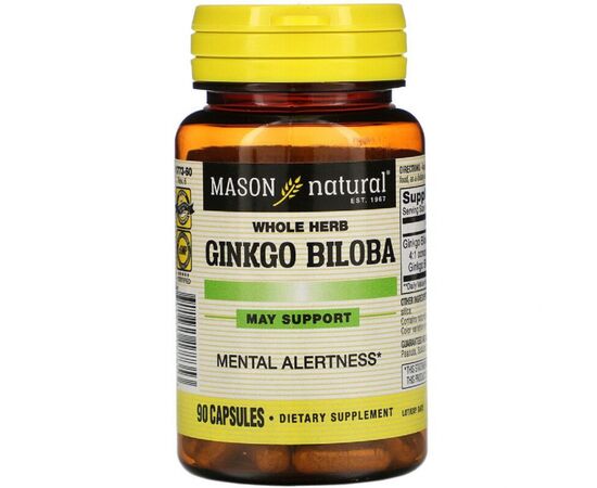 Травы Mason Natural Гинкго Билоба, Ginkgo Biloba, 90 капсул (MAV17739)