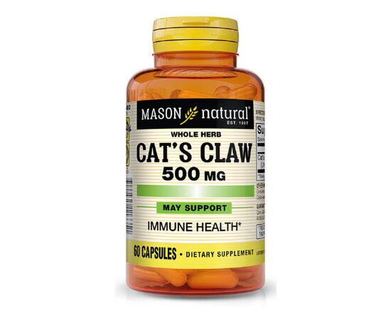 Травы Mason Natural Кошачий коготь 500мг, Cat’s Claw, 60 капсул (MAV-11335)