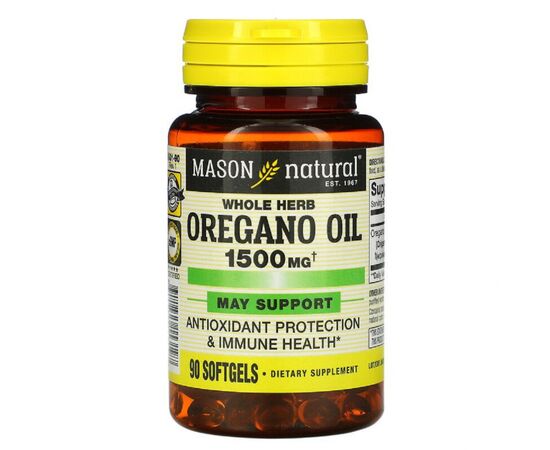 Трави Mason Natural Олія Орегано 1500 мг, Oregano Oil, 90 гелевих капсул (MAV-15319)