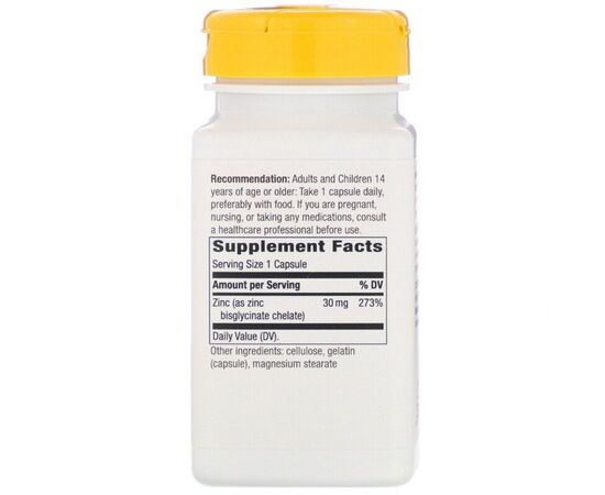 Минералы Nature's Way Цинк Хелат, Zinc Chelate, 30 мг, 100 капсул (NWY41091), изображение 2 Минералы Nature's Way Цинк Хелат, Zinc Chelate, 30 мг, 100 капсул (NWY41091), изображение 2