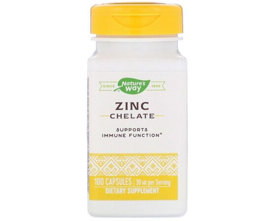 Мінерали Nature's Way Цинк Хелат, Zinc Chelate, 30 мг, 100 капсул (NWY41091)