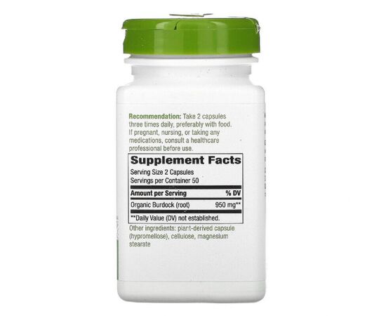 Травы Nature's Way Корень Лопуха, Burdock Root, 475, 100 капсул (NWY11200), изображение 2 Травы Nature's Way Корень Лопуха, Burdock Root, 475, 100 капсул (NWY11200), изображение 2