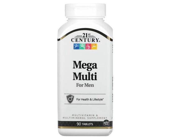 Мультивітамін 21st Century Мультивітаміни для чоловіків, Mega Multi for Men, 90 таблето (CEN-22658)