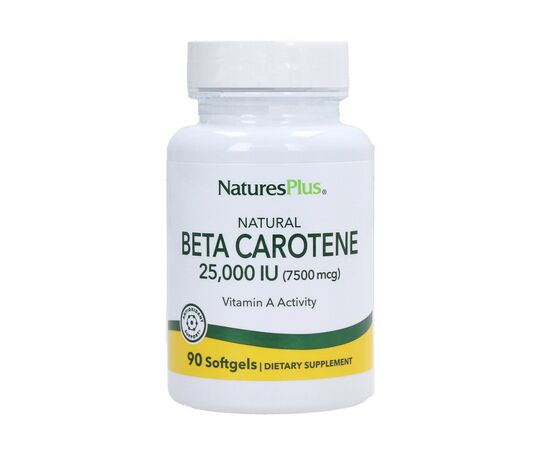 Вітамін Natures Plus Бета Каротин 25000 МО, Beta Carotene, 90 гелевих капсул (NTP00963)
