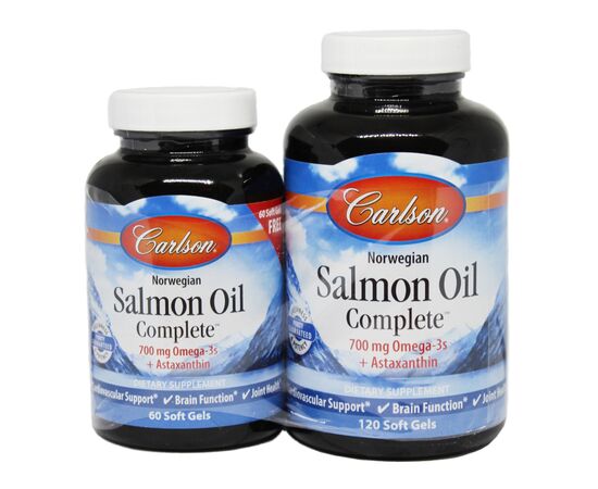 Жирные кислоты Carlson Лососевый Жир, Salmon Oil Complete, 120+60 желатиновых капс (CAR-18340)