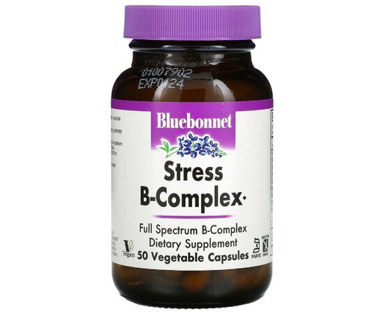 Мультивитамин Bluebonnet Nutrition Стресс В-Комплекс, Stress B-Complex, 50 вегетарианских капсул (BLB-00422)