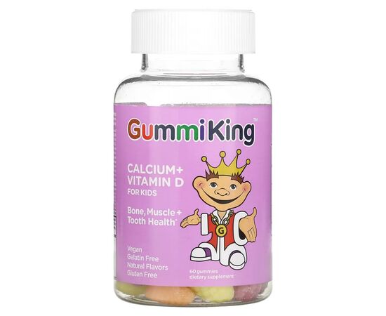 Витаминно-минеральный комплекс GummiKing Кальций и витамин D для детей, Calcium + Vitamin D for Kids, 60 жевате (GUM-00052)