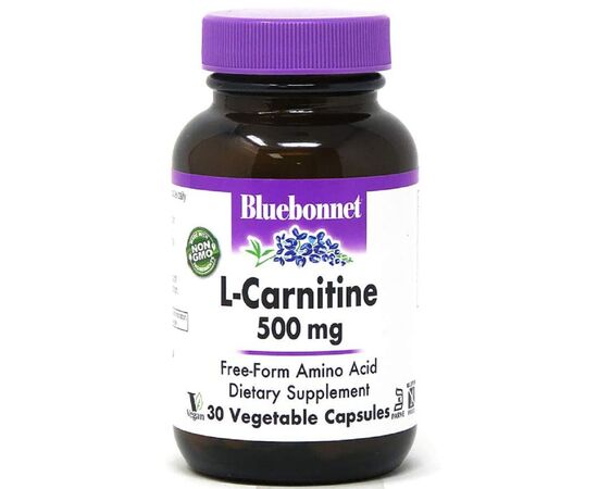Витаминно-минеральный комплекс Bluebonnet Nutrition L-Карнитин 500 мг, L-Carnitin, 30 вегетарианских капсул (BLB0032)