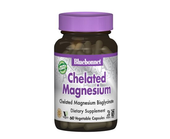 Минералы Bluebonnet Nutrition Хелатный Магний, Albion, 60 гелевых капсул (BLB0682)