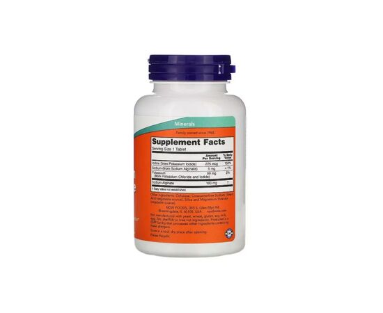 Минералы Now Foods Калий плюс йод, Potassium Plus Iodine, 180 таблеток (NOW-01452), изображение 2 Минералы Now Foods Калий плюс йод, Potassium Plus Iodine, 180 таблеток (NOW-01452), изображение 2