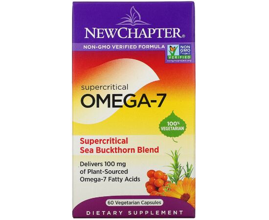 Жирные кислоты New Chapter Омега-7, Supercritical Omega-7, 60 вегетарианских капсул (NCR-90098)