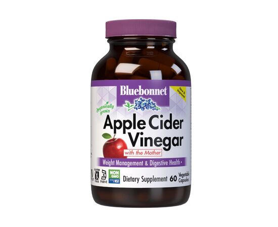 Травы Bluebonnet Nutrition Яблочный уксус, Apple cider vinegar, 60 вегетарианских капсул (BLB0982)