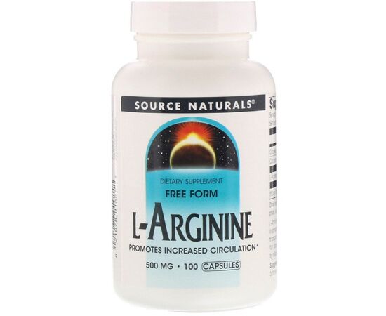 Амінокислота Source Naturals L-Аргінін 500мг, 100 капсул (SN1687)
