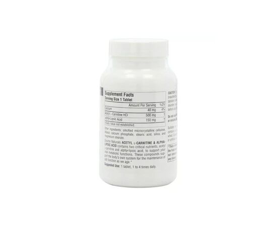 Аминокислота Source Naturals Ацетил-L-Карнитин и Альфа-Липоевая Кислота 650мг, 60 табл (SN1799), изображение 2 Аминокислота Source Naturals Ацетил-L-Карнитин и Альфа-Липоевая Кислота 650мг, 60 табл (SN1799), изображение 2