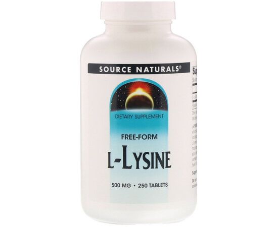Аминокислота Source Naturals Лизин 500мг, 250 таблеток (SN0140)