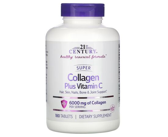 Вітамін 21st Century Супер Колаген із вітаміном C, 1000 мг, Super Collagen Plus Vitamin C, 180 (CEN-22424)