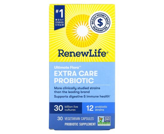 Пробиотики Renew Life Пробиотик, 30 миллиардов КОЕ, Ultimate Flora Extra Care Probiotic, 30 вег (REN-15862)