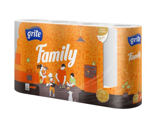 Паперові рушники Grite Family 2 шари 4 рулони (4770023348576)
