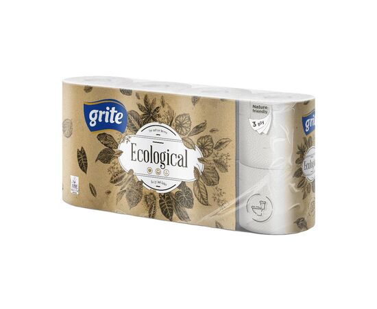 Туалетная бумага Grite Ecological Plius 3 слоя 8 рулонов (4770023350241)