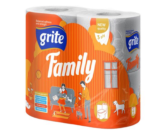 Туалетная бумага Grite Family 3 слоя 4 рулона (4770023482119)