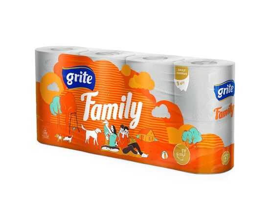 Туалетний папір Grite Family 3 шари 8 рулонів (4770023481013)