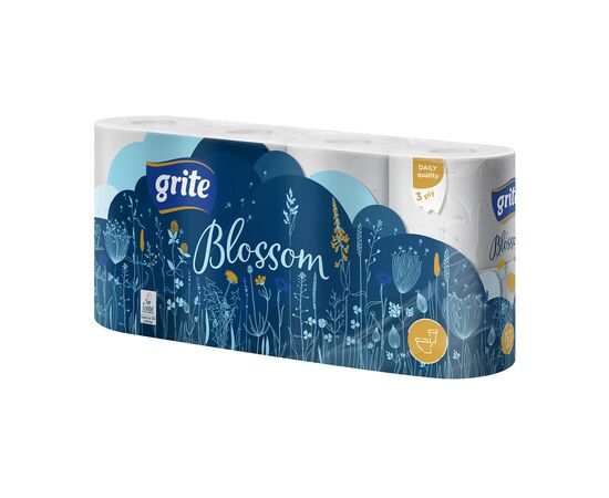 Туалетная бумага Grite Blossom 3 слоя 8 рулонов (4770023348675)