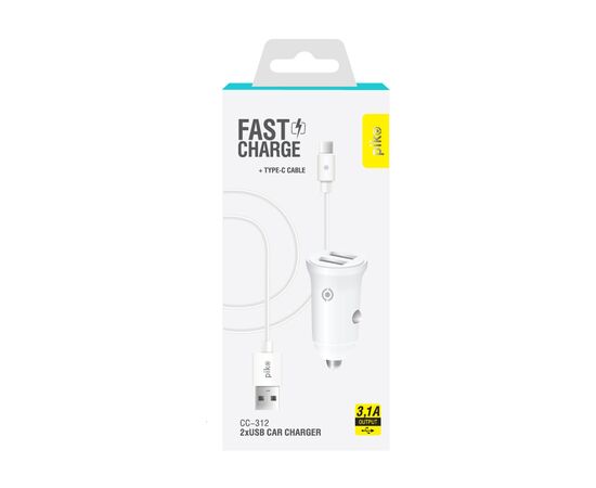 Зарядное устройство Piko CC-312 (2USB3,1A) + USB-C cable (1283126538803), изображение 2 Зарядное устройство Piko CC-312 (2USB3,1A) + USB-C cable (1283126538803), изображение 2