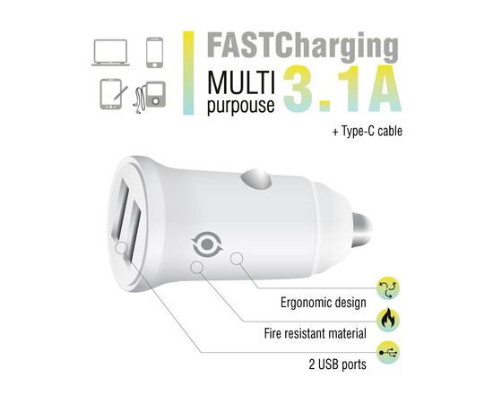 Зарядное устройство Piko CC-312 (2USB3,1A) + USB-C cable (1283126538803), изображение 3 Зарядное устройство Piko CC-312 (2USB3,1A) + USB-C cable (1283126538803), изображение 3