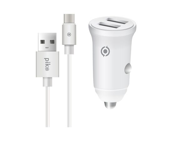 Зарядний пристрій Piko CC-312 (2USB3,1A) + USB-C cable (1283126538803)