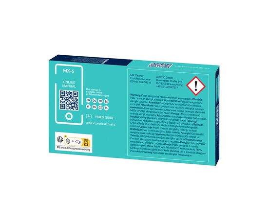 Термопаста Arctic MX-6 4g with 6 pcs MX Cleaner (ACTCP00084A), изображение 3 Термопаста Arctic MX-6 4g with 6 pcs MX Cleaner (ACTCP00084A), изображение 3