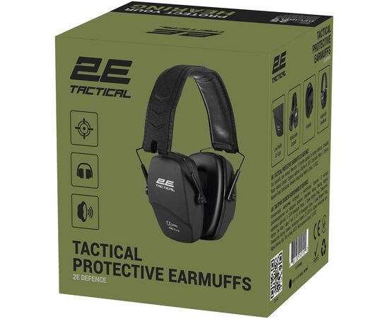 Наушники для стрельбы 2E Defence NRR 25 dB пасивные Black (2E-TPE016BK), изображение 7 Наушники для стрельбы 2E Defence NRR 25 dB пасивные Black (2E-TPE016BK), изображение 7
