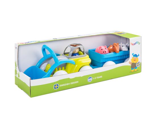Спецтехніка Viking Toys Трактор з причепом та тваринами та подарунковою упаковкою (781234)