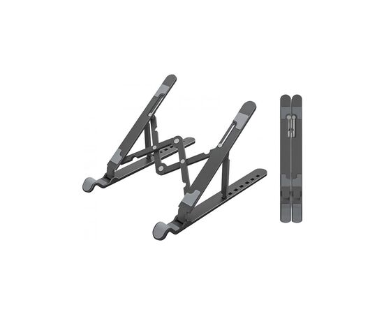 Подставка для ноутбука Orico 11-17", 7 position (15°-45°) plastic black (HS081836), изображение 3 Подставка для ноутбука Orico 11-17", 7 position (15°-45°) plastic black (HS081836), изображение 3