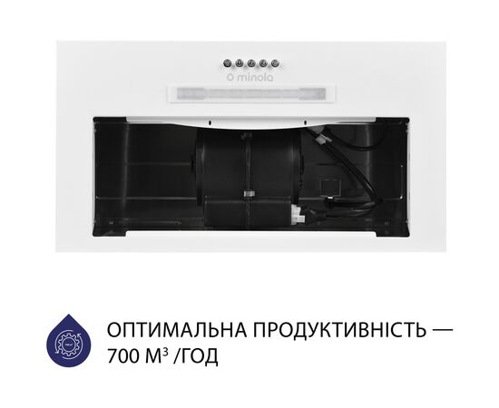 Вытяжка кухонная Minola HBI 5223 WH 700 LED, изображение 3 Вытяжка кухонная Minola HBI 5223 WH 700 LED, изображение 3