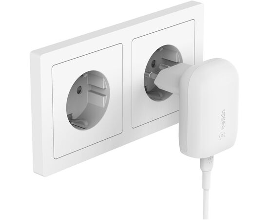 Зарядное устройство Belkin Home Charger 30W PD PPS USB-С - USB-С 1m (WCA005VF1MWH-B6), изображение 5 Зарядное устройство Belkin Home Charger 30W PD PPS USB-С - USB-С 1m (WCA005VF1MWH-B6), изображение 5