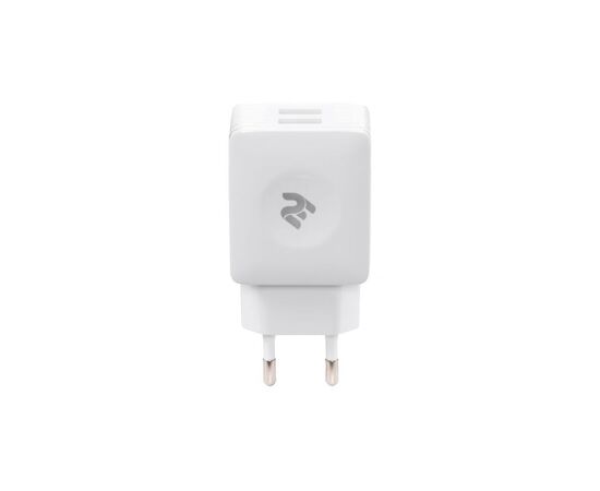 Зарядное устройство 2E Wall Charger Dual USB-A 2.4A + cable USB-C White (2E-WC1USB2.1A-CC)