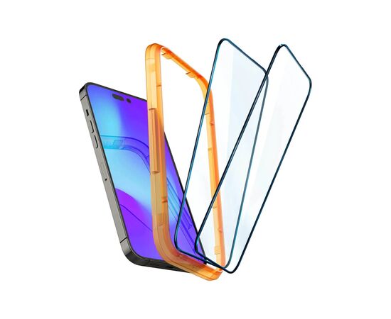 Стекло защитное Spigen Apple Iphone 14 Pro Glas tR Align Master FC (2 Pack), Black (AGL05216), изображение 2 Стекло защитное Spigen Apple Iphone 14 Pro Glas tR Align Master FC (2 Pack), Black (AGL05216), изображение 2