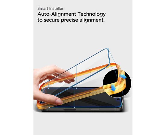 Стекло защитное Spigen Apple Iphone 14 Pro Glas tR Align Master FC (2 Pack), Black (AGL05216), изображение 4 Стекло защитное Spigen Apple Iphone 14 Pro Glas tR Align Master FC (2 Pack), Black (AGL05216), изображение 4