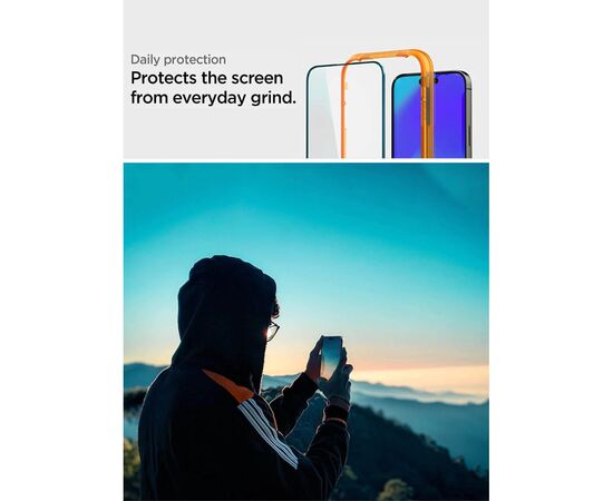 Стекло защитное Spigen Apple Iphone 14 Pro Glas tR Align Master FC (2 Pack), Black (AGL05216), изображение 6 Стекло защитное Spigen Apple Iphone 14 Pro Glas tR Align Master FC (2 Pack), Black (AGL05216), изображение 6