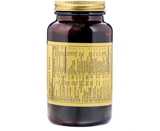 Мультивітамін Solgar Мультивітаміни для Чоловіків, Male Multiple, 120 таблеток (SOL-01206), зображення 2