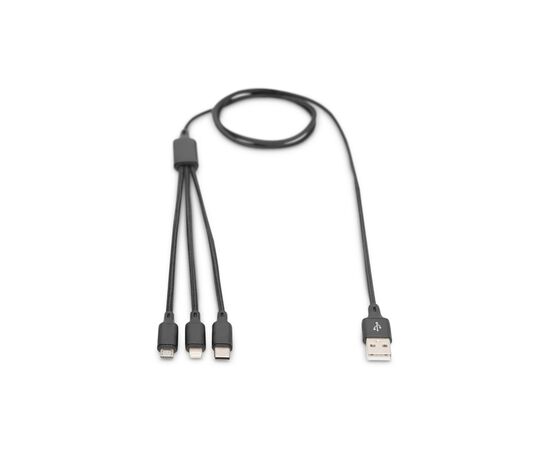 Дата кабель USB 2.0 AM to Lightning + Micro 5P + Type-C 1.0m charge only Digitus (AK-300160-010-S), изображение 5 Дата кабель USB 2.0 AM to Lightning + Micro 5P + Type-C 1.0m charge only Digitus (AK-300160-010-S), изображение 5