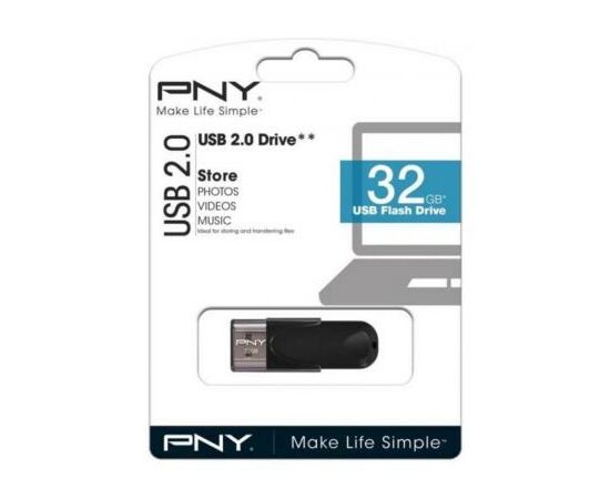 USB флеш накопитель PNY flash 32GB Attache4 Black USB 2.0 (FD32GATT4-EF), изображение 4 USB флеш накопитель PNY flash 32GB Attache4 Black USB 2.0 (FD32GATT4-EF), изображение 4