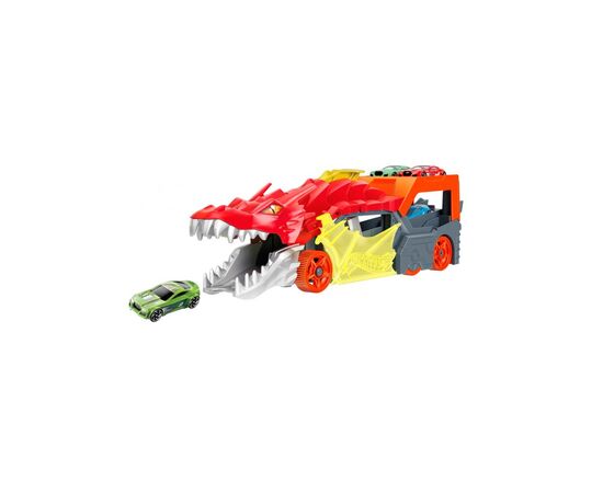 Игровой набор Hot Wheels Грузовик-транспортер "Пасть дракона" (GTK42), изображение 2 Игровой набор Hot Wheels Грузовик-транспортер "Пасть дракона" (GTK42), изображение 2