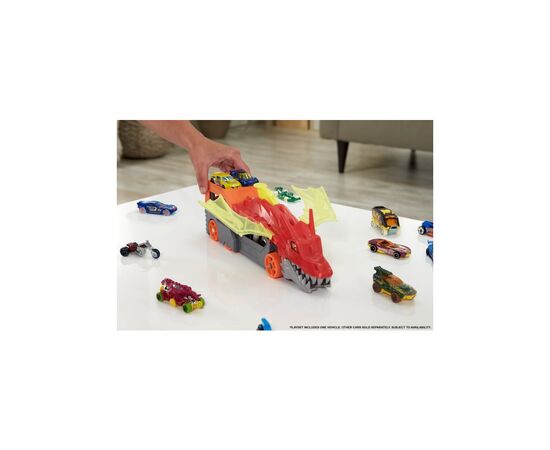 Игровой набор Hot Wheels Грузовик-транспортер "Пасть дракона" (GTK42), изображение 4 Игровой набор Hot Wheels Грузовик-транспортер "Пасть дракона" (GTK42), изображение 4