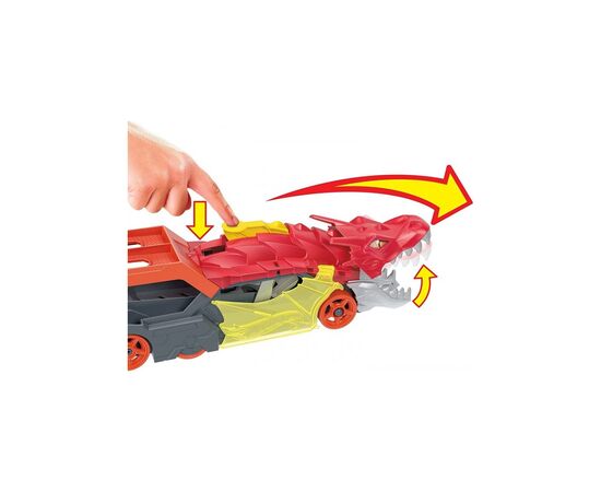 Игровой набор Hot Wheels Грузовик-транспортер "Пасть дракона" (GTK42), изображение 6 Игровой набор Hot Wheels Грузовик-транспортер "Пасть дракона" (GTK42), изображение 6